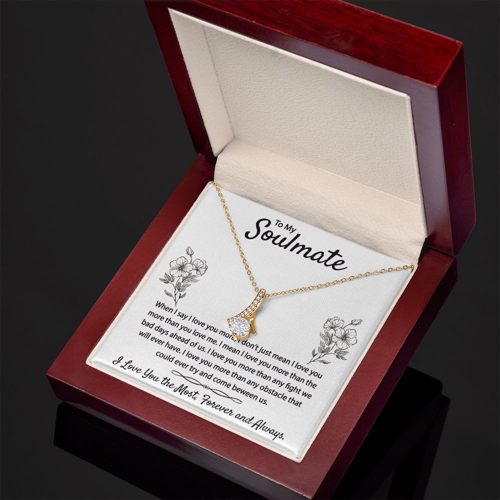 To My Soulmate Necklace for Women Birthday Christmas Jewelry Gifts For My Wife with Message Card Box Personalized Gift Present Pendant for Future Wife Soulmate Girlfriend Love 9 Alluring Beauty Necklace
