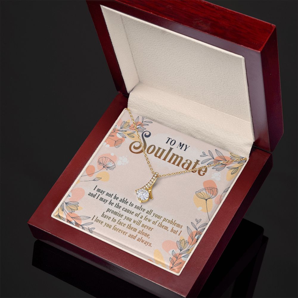 To My Soulmate Necklace for Women Birthday Christmas Jewelry Gifts For My Wife with Message Card Box Personalized Gift Present Pendant for Future Wife Soulmate Girlfriend Love 8 Alluring Beauty Necklace