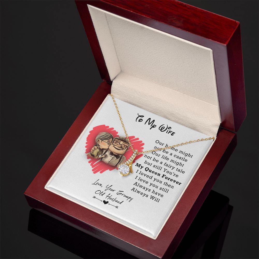 To My Wife Necklace from Husband, Personalized Necklace for Women, Luxury Necklace for Wife from Man Men, Wedding Anniversary Present For Wife, Beautiful Wife Jewelry Christmas Birthday Gifts For Wife3 Alluring Beauty Necklace