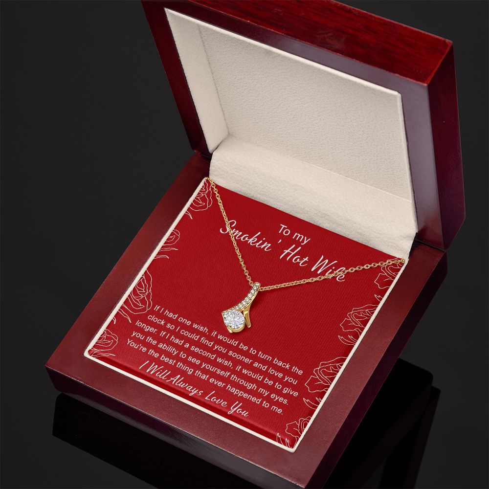 To My Wife Necklace from Husband, Personalized Necklace for Women, Luxury Necklace for Wife from Man Men, Wedding Anniversary Present For Wife, Beautiful Wife Jewelry Christmas Birthday Gifts For Wife4 Alluring Beauty Necklace