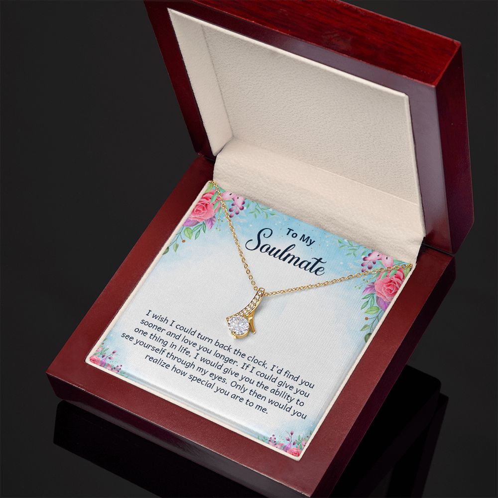 To My Soulmate Necklace for Women Birthday Christmas Jewelry Gifts For My Wife with Message Card Box Personalized Gift Present Pendant for Future Wife Soulmate Girlfriend Love 17 Alluring Beauty Necklace