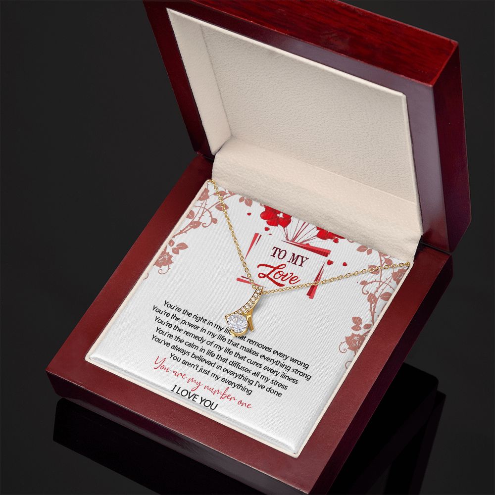 To My Love Interlocking Hearts Necklace With Box Message Card, Gift For My Love Alluring Beauty Necklace