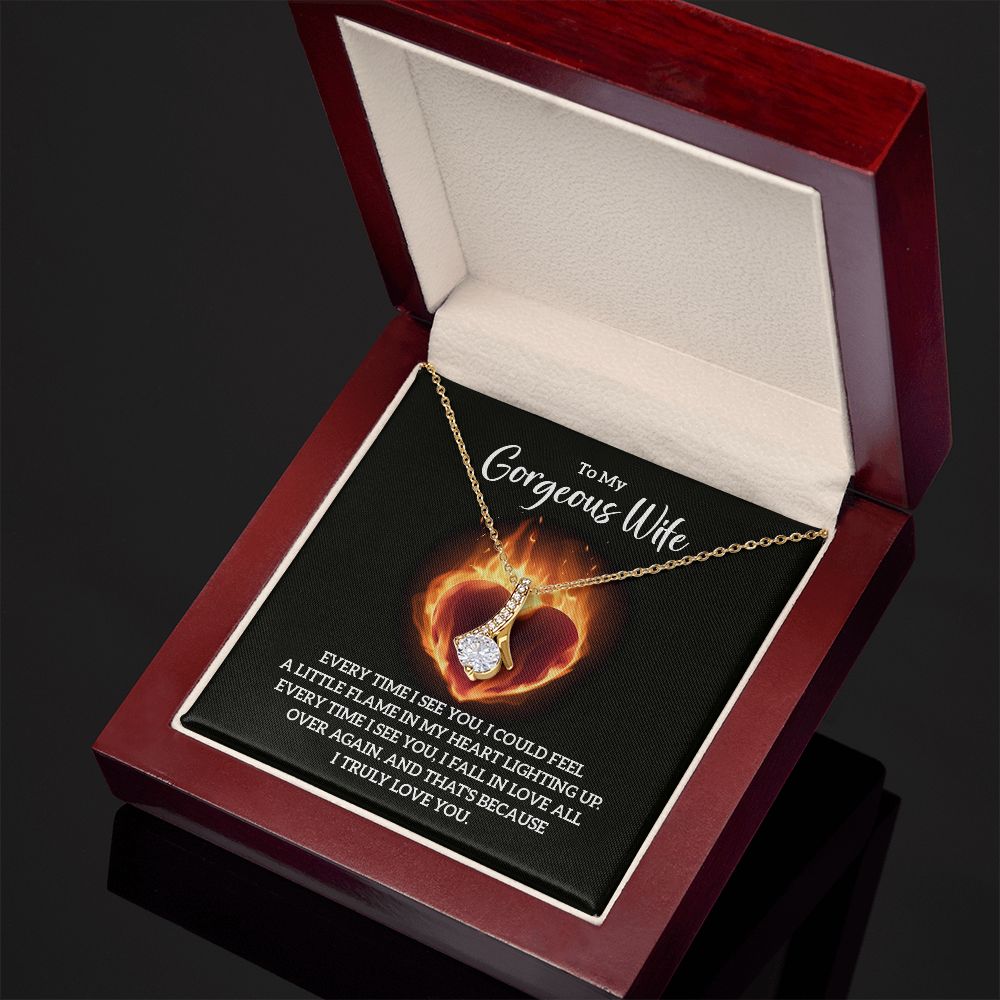 Birthday Gifts For Wife, Necklace Gifts For Wife From Husband, To My Wife Jewelry For Women , To My Wife Necklace  from Husband Wedding Anniversary Present For Wife, Beautiful Wife Jewelry Christmas32 Alluring Beauty Necklace