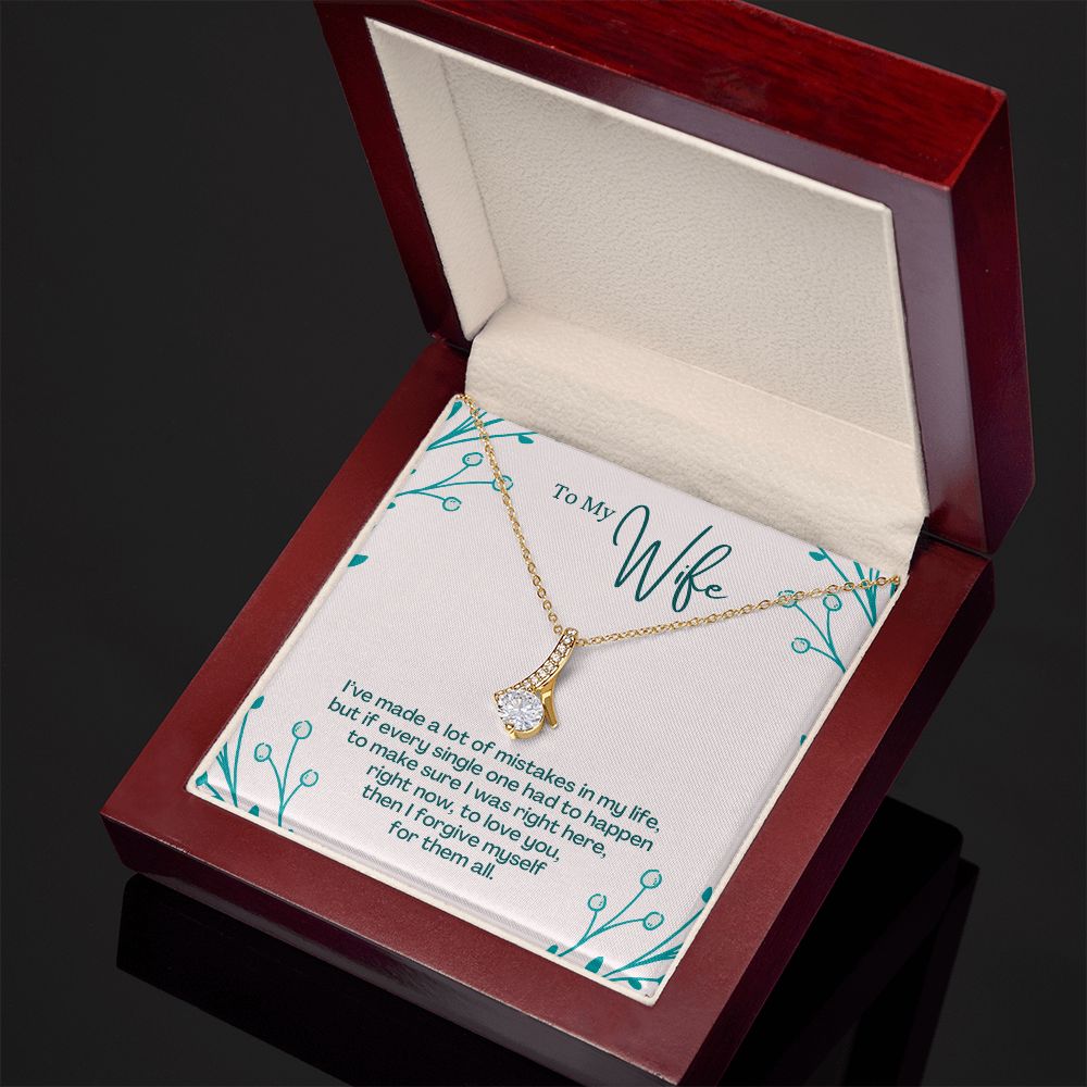 To My Wife Necklace Pendant Gift From Husband I've Made A Lot Of Mistakes With Message Card and Gift Box. Valentine's Day Gift For Wife Future Wife Alluring Beauty Necklace