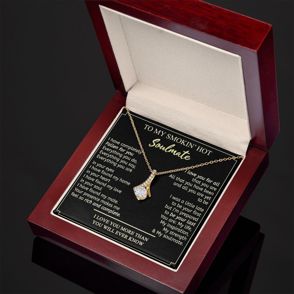 To My Smokin Hot Soulmate Necklace - Wife Gifts From Husband To My Wife Necklace, Gift for Her Romantic, Girlfriend Gifts Necklace for Wife from Men Includes Message Card and Gift Box 2 Alluring Beauty Necklace