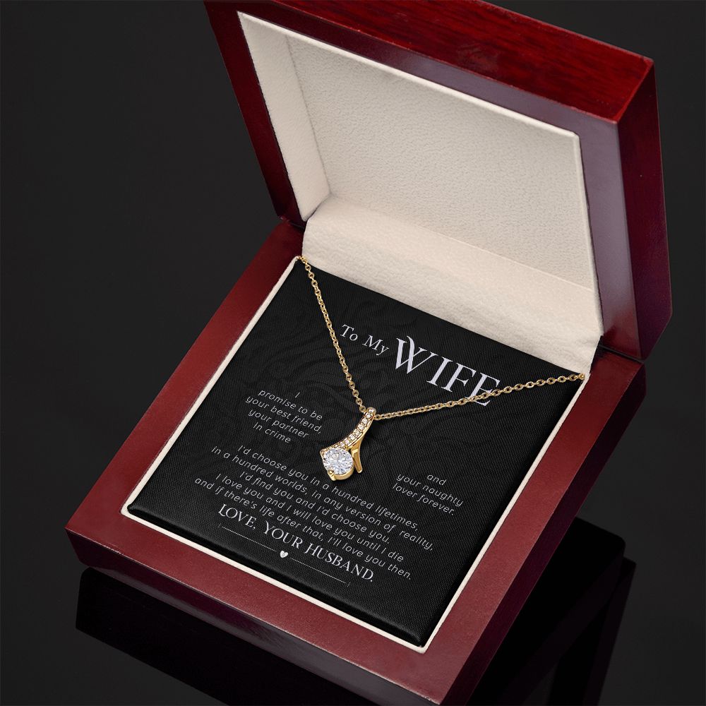 To My Wife Necklace Pendant Gift From Husband I'll Love You Then With Message Card and Gift Box. Valentine's Day Gift For Wife Future Wife Alluring Beauty Necklace