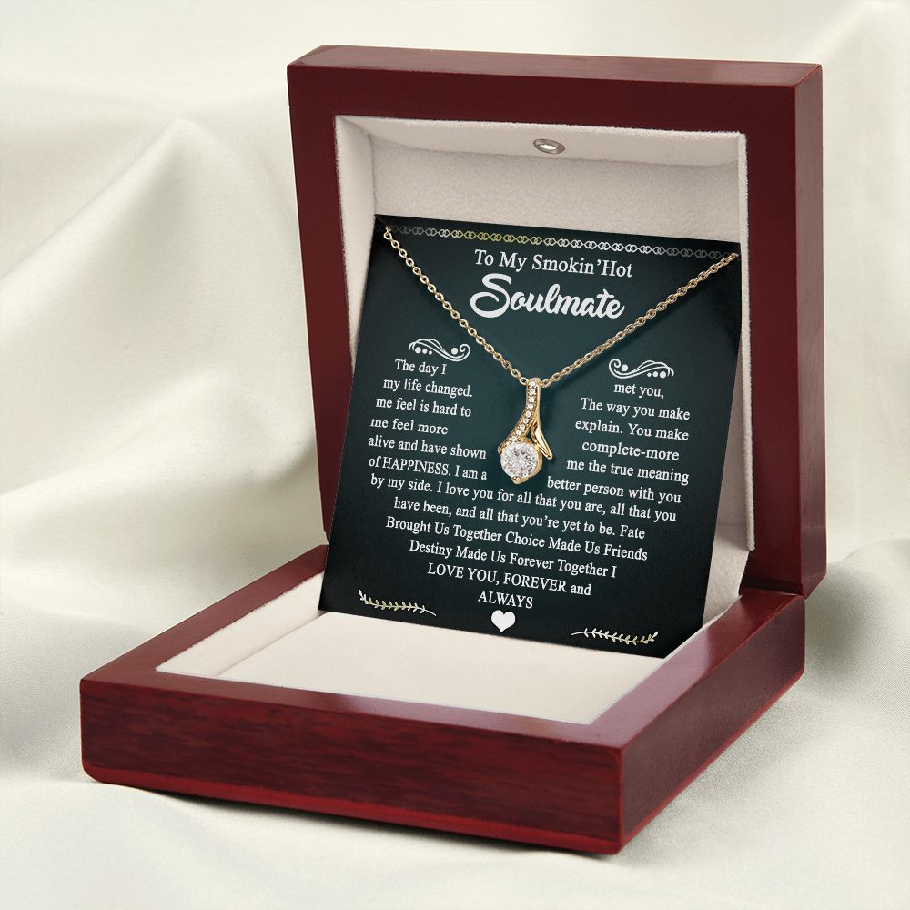 To My Smokin Hot Soulmate Necklace - Wife Gifts From Husband To My Wife Necklace, Gift for Her Romantic, Girlfriend Gifts Necklace for Wife from Men Includes Message Card and Gift Box 3 Alluring Beauty Necklace