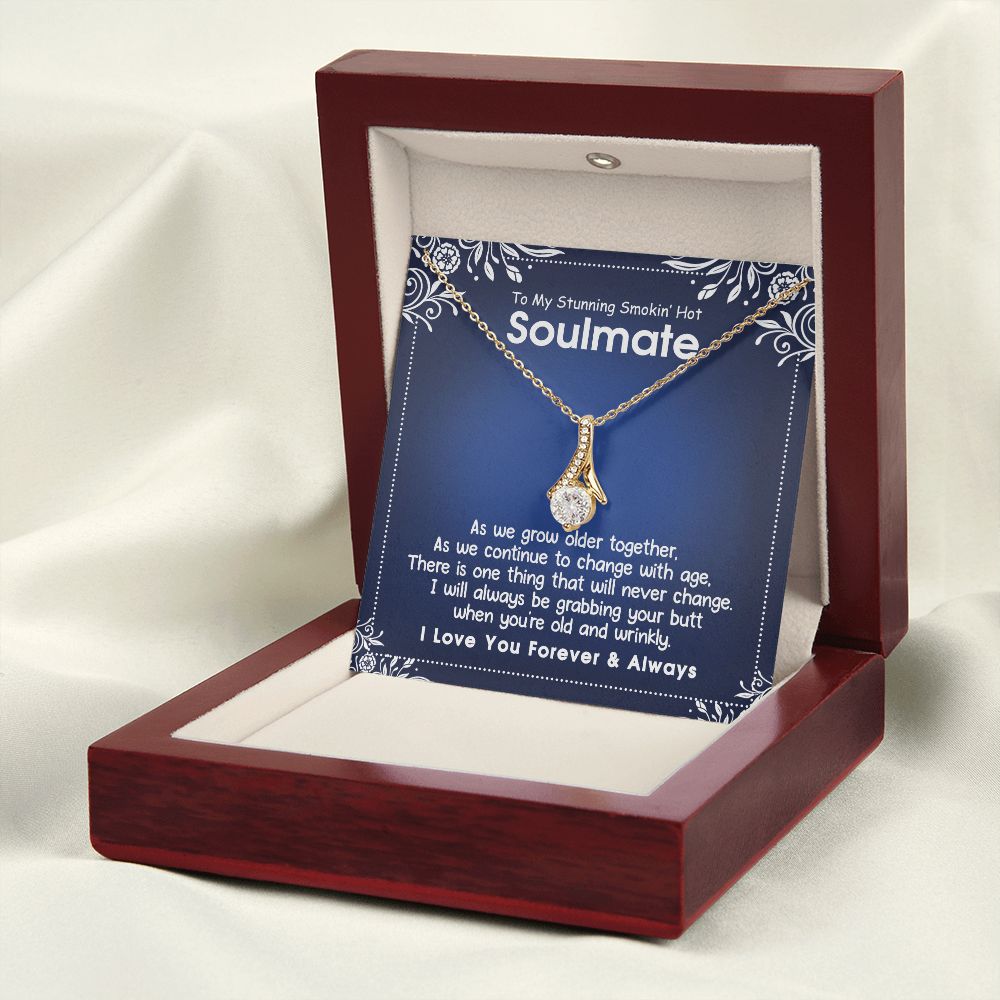 To My Smokin Hot Soulmate Necklace - Wife Gifts From Husband To My Wife Necklace, Gift for Her Romantic, Girlfriend Gifts Necklace for Wife from Men Includes Message Card and Gift Box 5 Alluring Beauty Necklace