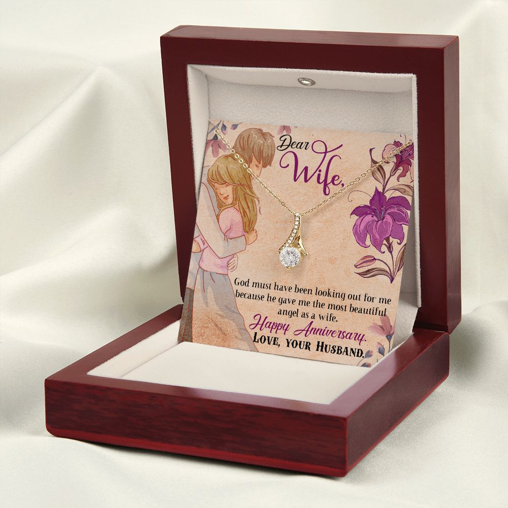 To My Wife Necklace, Wedding Anniversary Jewelry For Women, Necklace For Wife from Husband, Gift For Wife Birthday Gifts From Husband Necklace, Jewelry With Message Card In A Gift Box7 Alluring Beauty Necklace