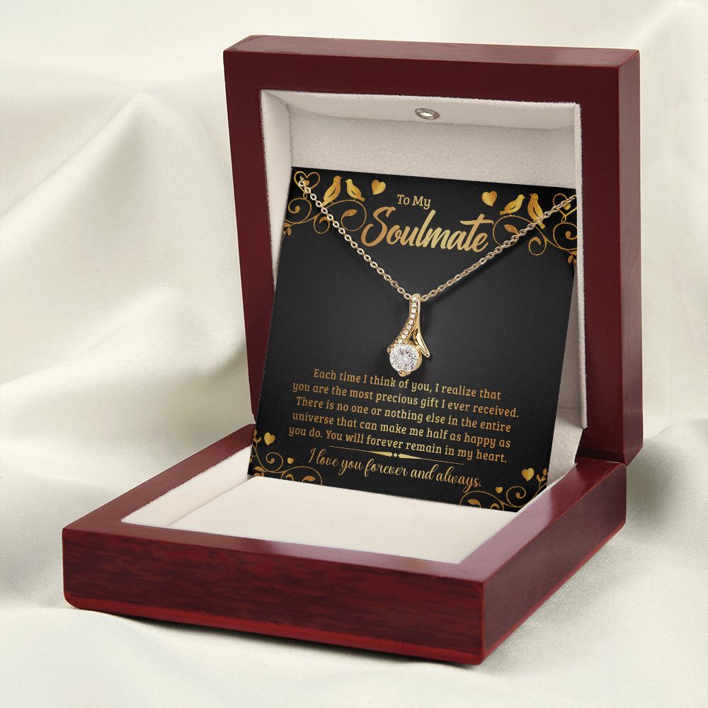 To My Soulmate Necklace for Women Birthday Christmas Jewelry Gifts For My Wife with Message Card Box Personalized Gift Present Pendant for Future Wife Soulmate Girlfriend Love 19 Alluring Beauty Necklace