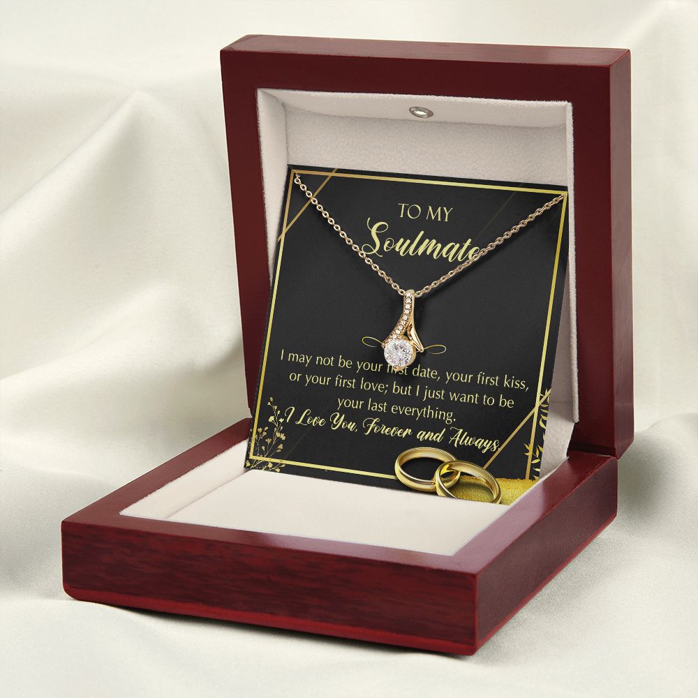 To My Soulmate Necklace for Women Birthday Christmas Jewelry Gifts For My Wife with Message Card Box Personalized Gift Present Pendant for Future Wife Soulmate Girlfriend Love 28 Alluring Beauty Necklace