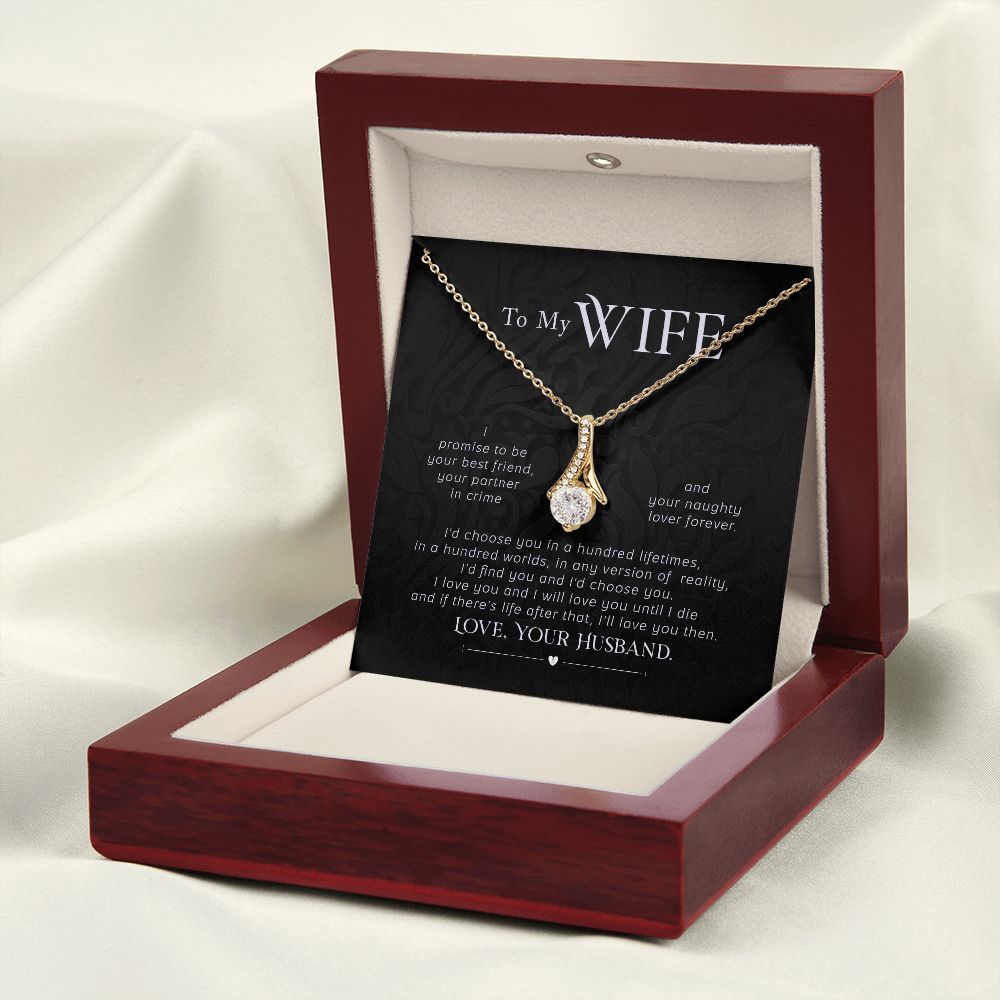 To My Wife Necklace Pendant Gift From Husband I'll Love You Then With Message Card and Gift Box. Valentine's Day Gift For Wife Future Wife Alluring Beauty Necklace
