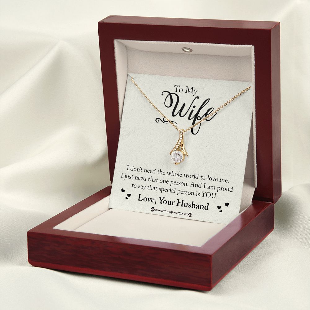 To My Wife Necklace from Husband, Personalized Necklace for Women, Luxury Necklace for Wife from Man Men, Wedding Anniversary Present For Wife, Beautiful Wife Jewelry Christmas Birthday Gift For Wife24 Alluring Beauty Necklace