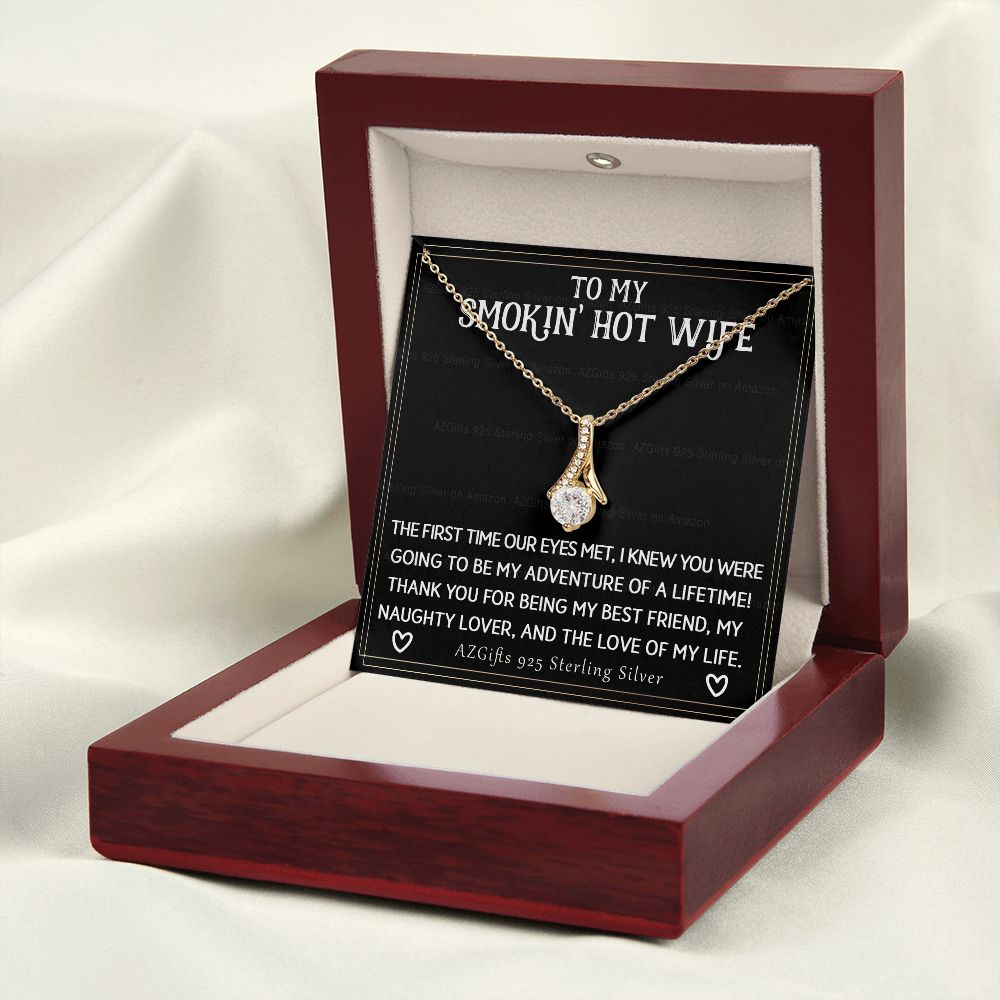 To My Smokin' Hot Wife Necklace from Husband Jewelry With Box Gift for Wife Pendant Jewelry Birthday Gift For Women From Men Romantic Gift For Wife Jewelry for Women 301 Alluring Beauty Necklace