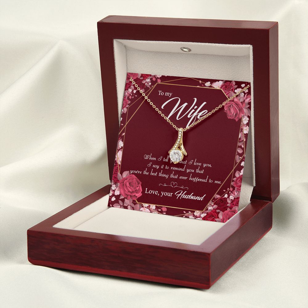 To My Wife Necklace Pendant Gift From Husbnd Habby Birthday Jewelry with Message Card and Gift Box. Wife Necklace Gift for Wife from Husband Valentine's Day Gift For Wife Future Wife Alluring Beauty Necklace