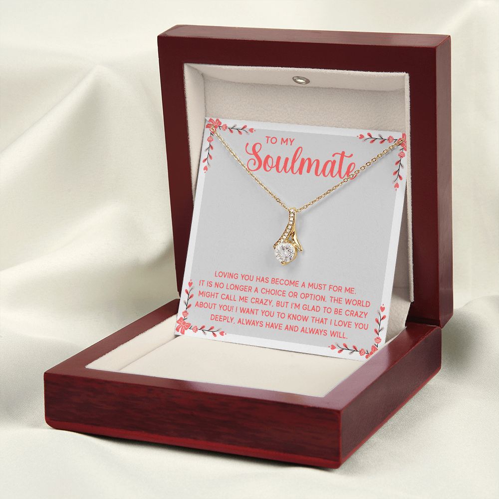To My Soulmate Necklace for Women Birthday Christmas Jewelry Gifts For My Wife with Message Card Box Personalized Gift Present Pendant for Future Wife Soulmate Girlfriend Love 14 Alluring Beauty Necklace