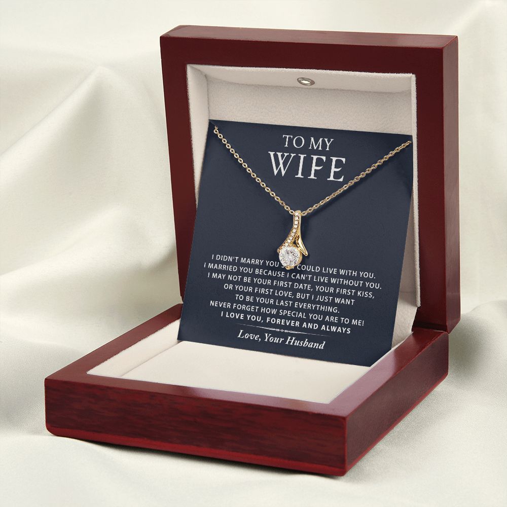 To My Wife Necklace from Husband, Personalized Necklace for Women, Luxury Necklace for Wife from Man Men, Wedding Anniversary Present For Wife, Beautiful Wife Jewelry Christmas Birthday Gift For Wife16 Alluring Beauty Necklace