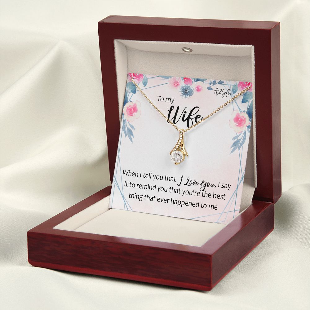 To My Wife Necklace from Husband, Personalized Necklace for Women, Luxury Necklace for Wife from Man Men, Wedding Anniversary Present For Wife, Beautiful Wife Jewelry Christmas Birthday Gifts For Wife Alluring Beauty Necklace