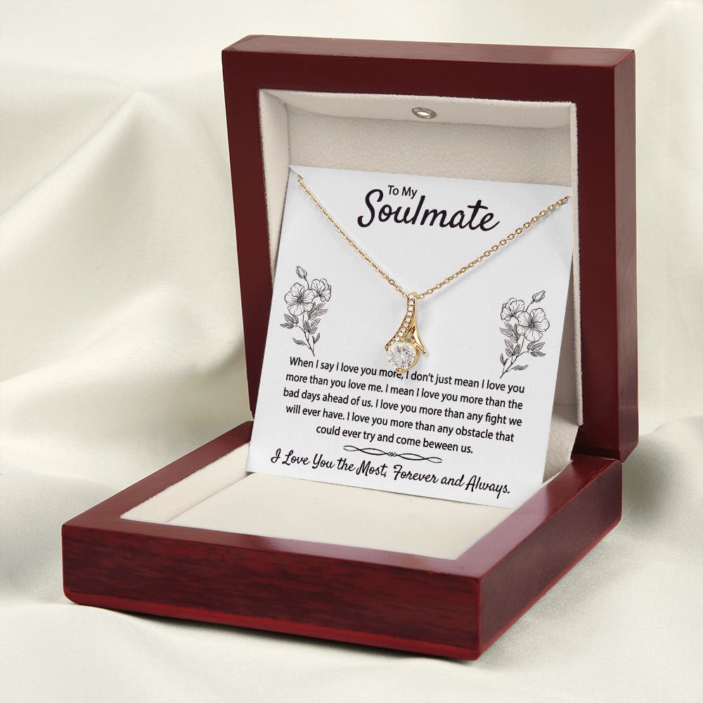 To My Soulmate Necklace for Women Birthday Christmas Jewelry Gifts For My Wife with Message Card Box Personalized Gift Present Pendant for Future Wife Soulmate Girlfriend Love 9 Alluring Beauty Necklace