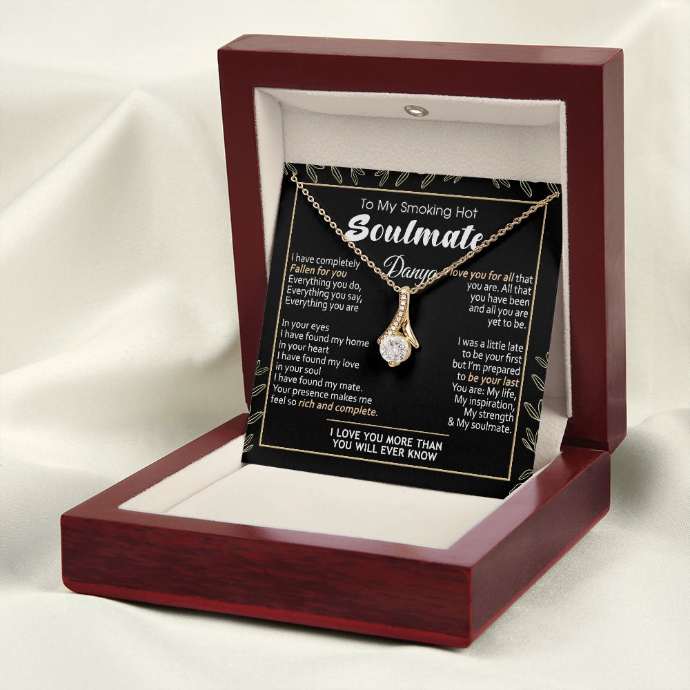 To My Smokin Hot Soulmate Necklace - Wife Gifts From Husband To My Wife Necklace, Gift for Her Romantic, Girlfriend Gifts Necklace for Wife from Men Includes Message Card and Gift Box 7 Alluring Beauty Necklace