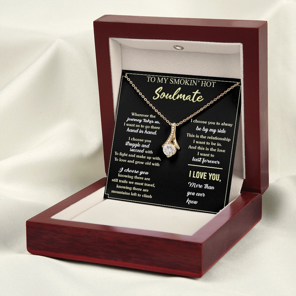 To My Soulmate Necklace for Women Birthday Valentines Day Jewelry Gifts For My Wife with Message Card Box Personalized Gift Present Pendant for Future Wife Soulmate Girlfriend Love 7 Alluring Beauty Necklace