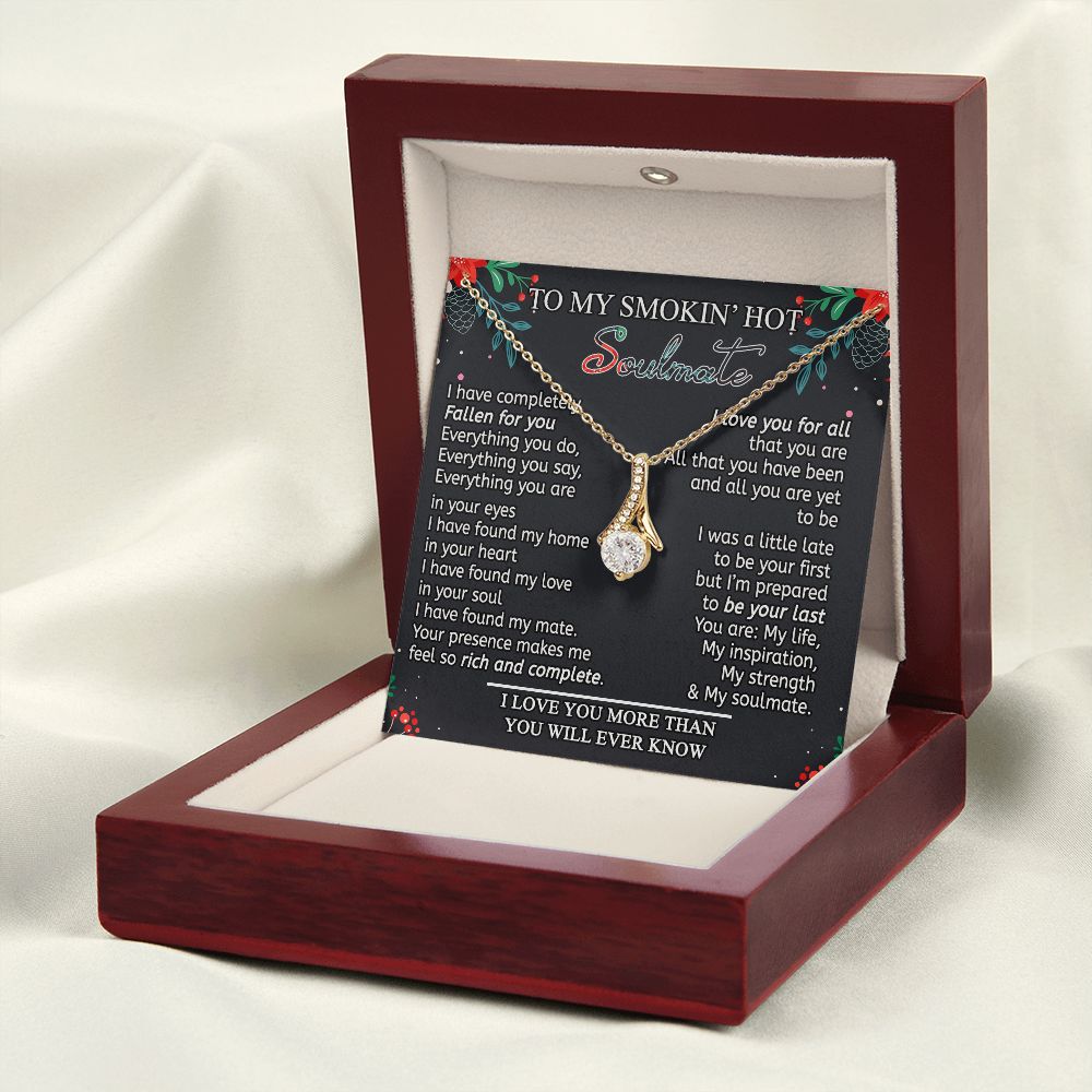 To My Smokin Hot Soulmate Necklace - Wife Gifts From Husband To My Wife Necklace, Gift for Her Romantic, Girlfriend Gifts Necklace for Wife from Men Includes Message Card and Gift Box 15 Alluring Beauty Necklace