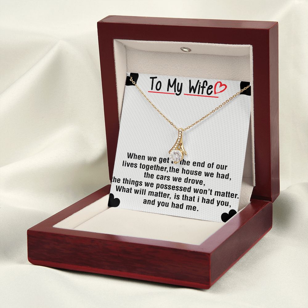 To My Wife Necklace from Husband, Personalized Necklace for Women, Luxury Necklace for Wife from Man Men, Wedding Anniversary Present For Wife, Beautiful Wife Jewelry Christmas Birthday Gift For Wife25 Alluring Beauty Necklace