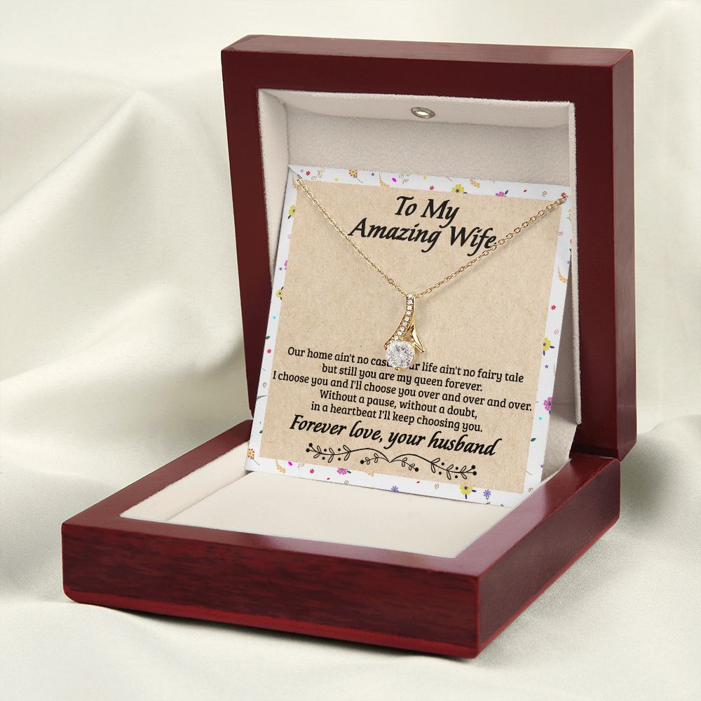 Birthday Gifts For Wife, Necklace Gifts For Wife From Husband, To My Wife Jewelry For Women , To My Wife Necklace  from Husband Wedding Anniversary Present For Wife, Beautiful Wife Jewelry Christmas18 Alluring Beauty Necklace