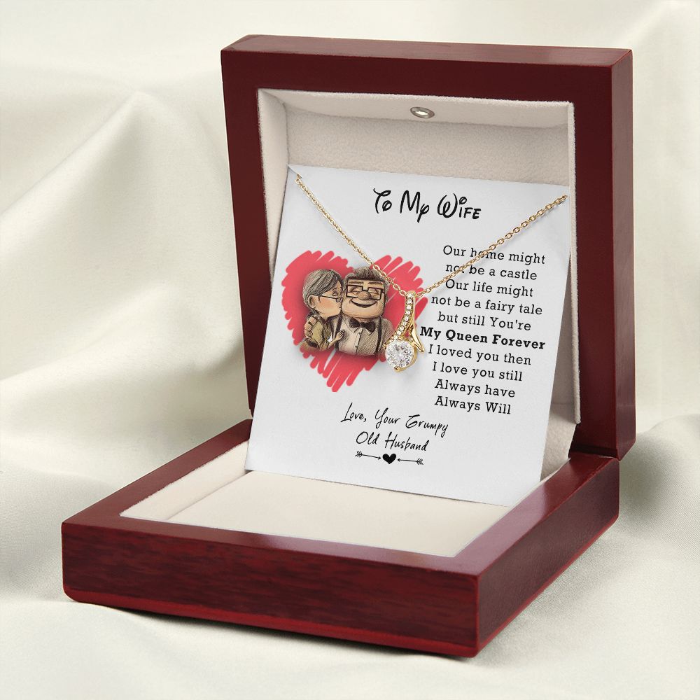 To My Wife Necklace from Husband, Personalized Necklace for Women, Luxury Necklace for Wife from Man Men, Wedding Anniversary Present For Wife, Beautiful Wife Jewelry Christmas Birthday Gifts For Wife3 Alluring Beauty Necklace