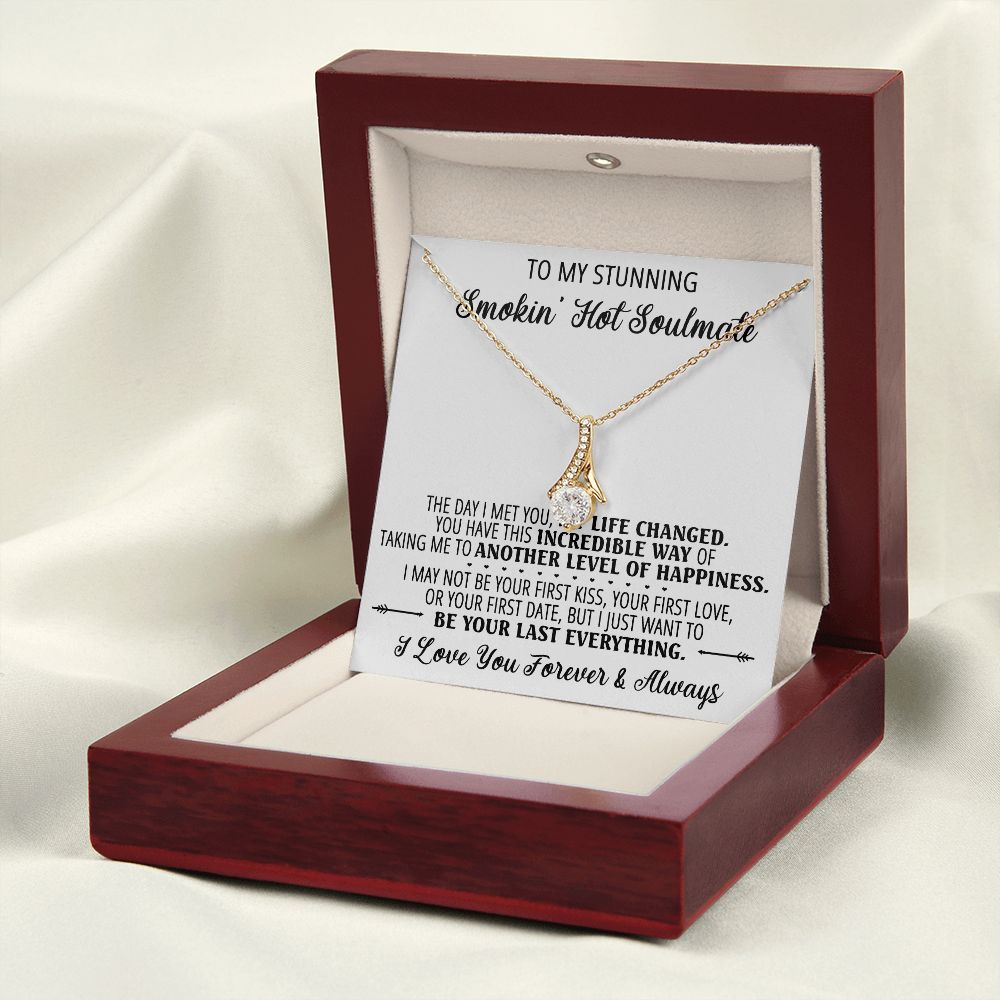 To My Smokin Hot Soulmate Necklace - Wife Gifts From Husband To My Wife Necklace, Gift for Her Romantic, Girlfriend Gifts Necklace for Wife from Men Includes Message Card and Gift Box 1 Alluring Beauty Necklace
