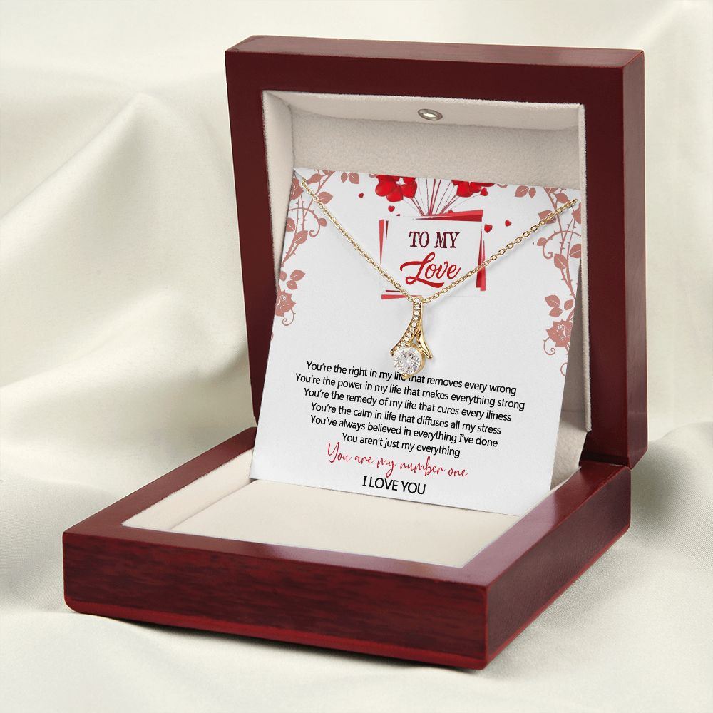 To My Love Interlocking Hearts Necklace With Box Message Card, Gift For My Love Alluring Beauty Necklace