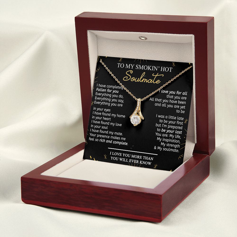 To My Smokin Hot Soulmate Necklace - Wife Gifts From Husband To My Wife Necklace, Gift for Her Romantic, Girlfriend Gifts Necklace for Wife from Men Includes Message Card and Gift Box 21 Alluring Beauty Necklace