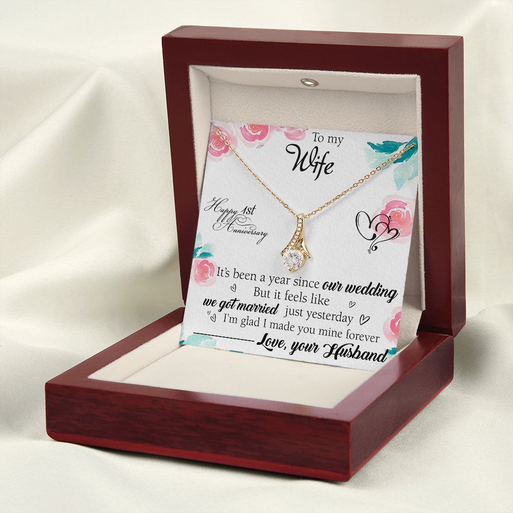 To My Wife Necklace, Wedding Anniversary Jewelry For Women, Necklace For Wife from Husband, Gift For Wife Birthday Gifts From Husband Necklace, Jewelry With Message Card In A Gift Box2 Alluring Beauty Necklace
