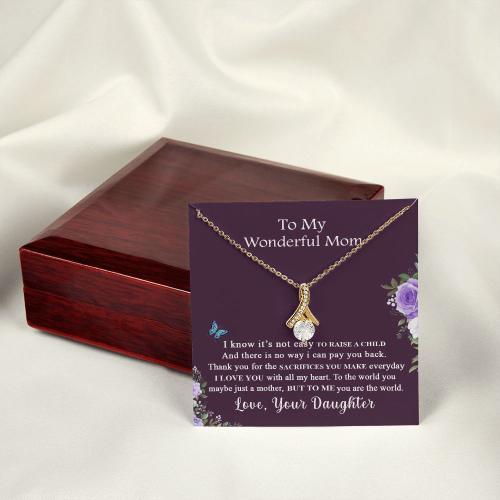 Mom Necklace Gifts for Mom from Daughter to Mom Gifts for Mothers Day from Daughter, To My Mom Necklace from Daughter to Mom Birthday Gifts Necklace with Message Card and Gift Box2231 Alluring Beauty Necklace