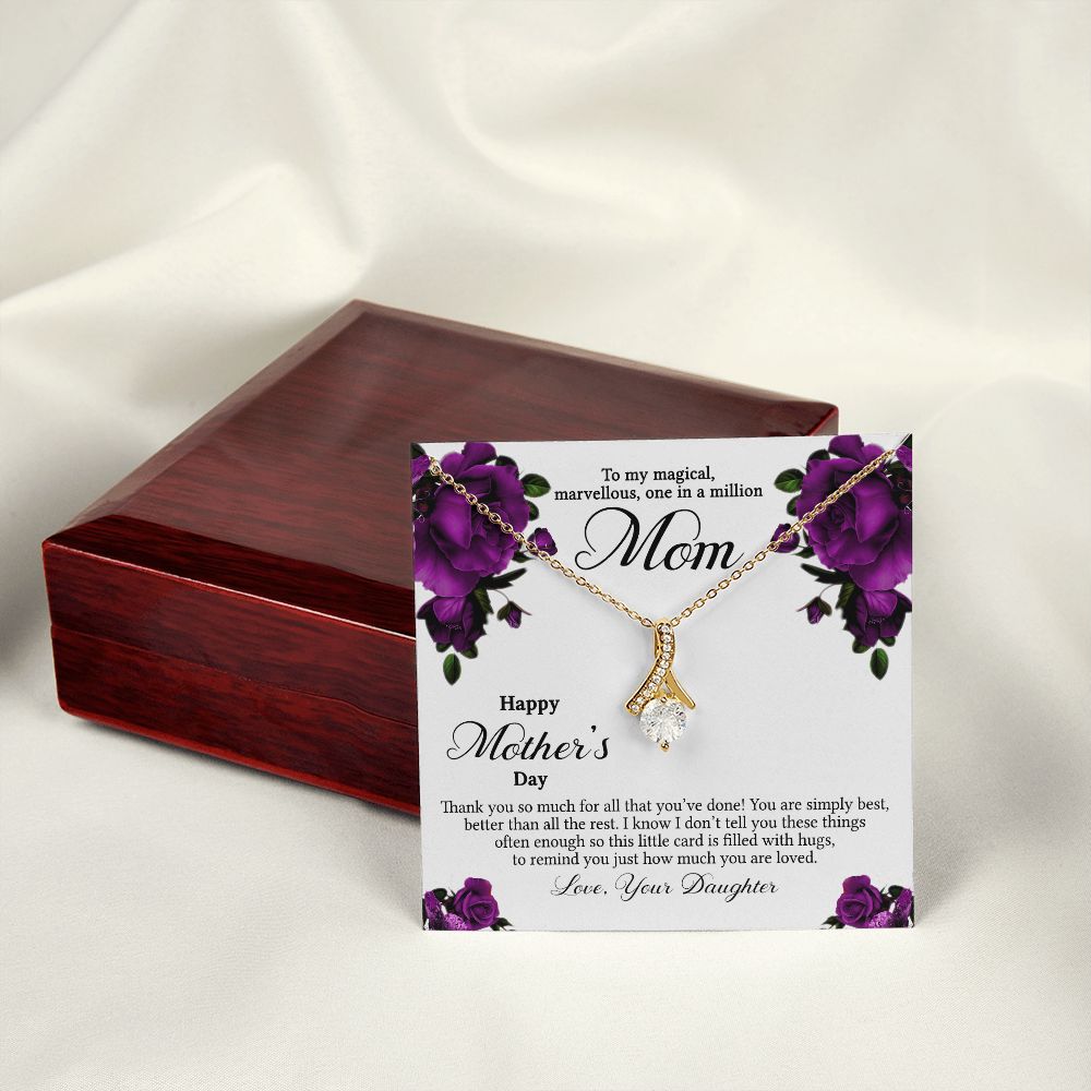 Mom Necklace Gifts for Mom from Daughter to Mom Gifts for Mothers Day from Daughter, To My Mom Necklace from Daughter to Mom Birthday Gifts Necklace with Message Card and Gift Box3 Alluring Beauty Necklace