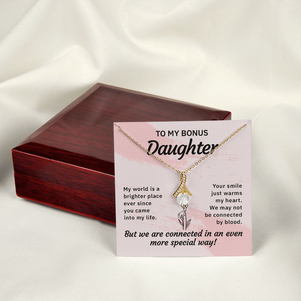Bonus Daughter Gifts From Stepdad, Step Daughter Gifts From Stepmom, Stepdaughter Gifts From Stepdad, Father Stepdaughter Necklace, To My Bonus Daughter Necklaces, Christmas Gifts For Bonus11 Alluring Beauty Necklace