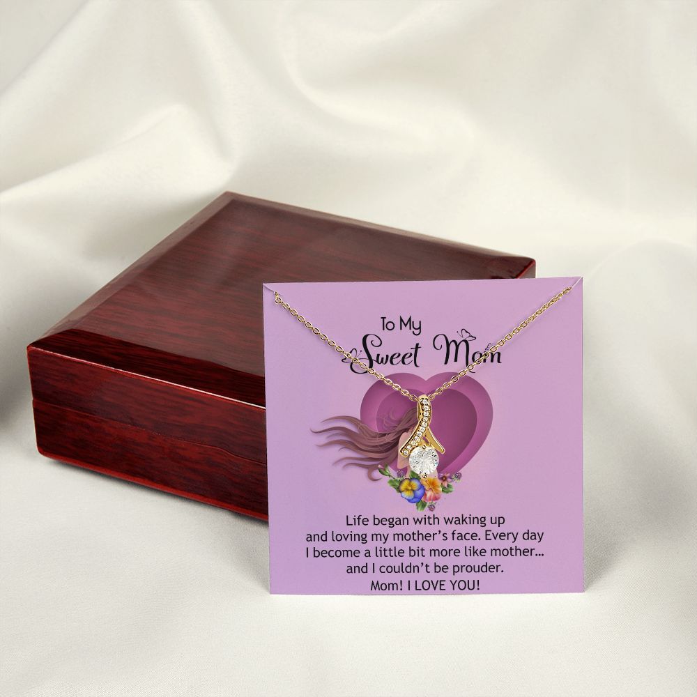 To My Sweet Mom, Sweet Mom Necklace Pendant, Mothers Day Gifts, Gift For Sweet Mom, New Mom Gifts Alluring Beauty Necklace