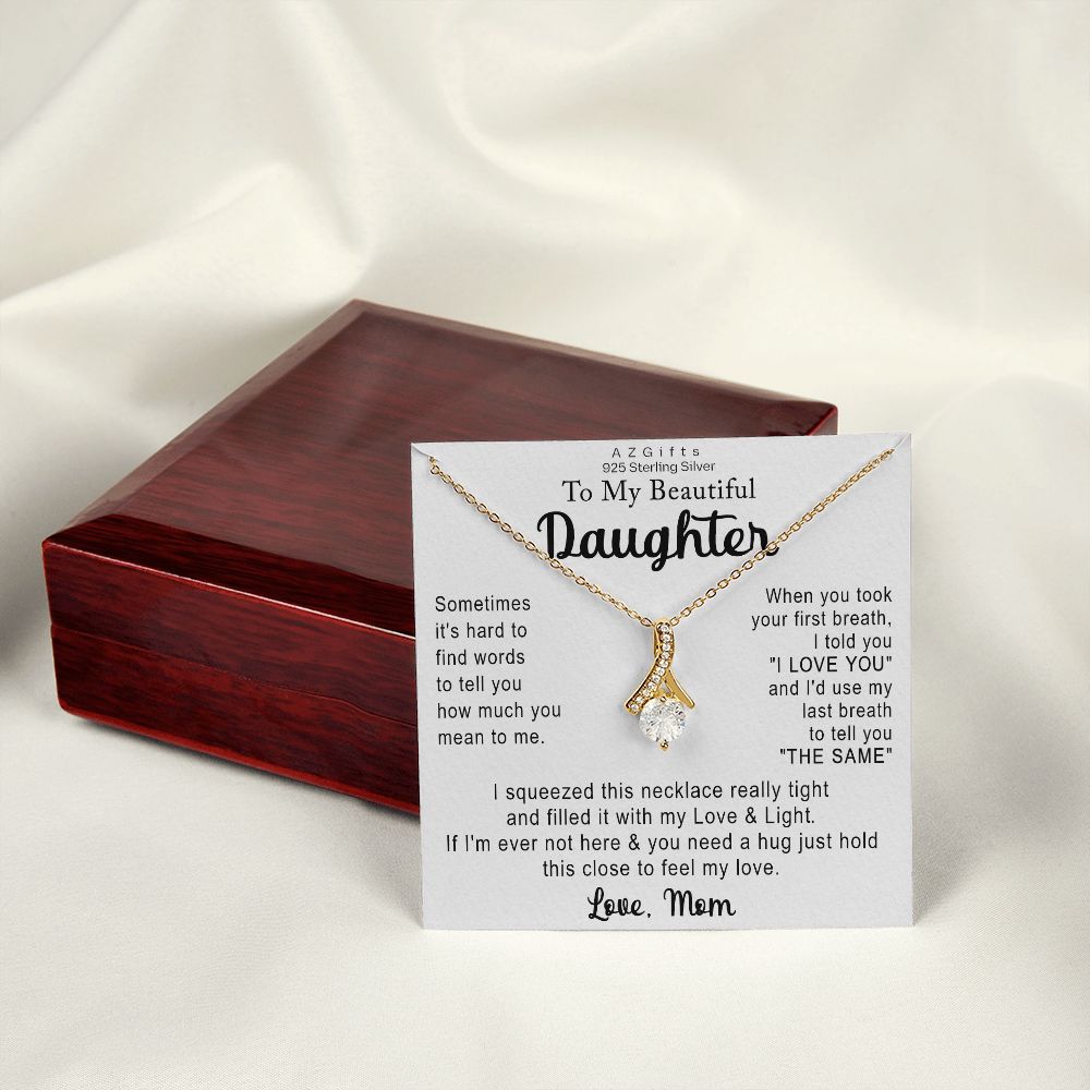 To My Daughter Necklace Gift from Mom Necklace for Daughter from Mom Mother Christmas Birthday Gifts for Teen Girls Women Gift for Daughter Jewelry Present for Her Alluring Beauty Necklace