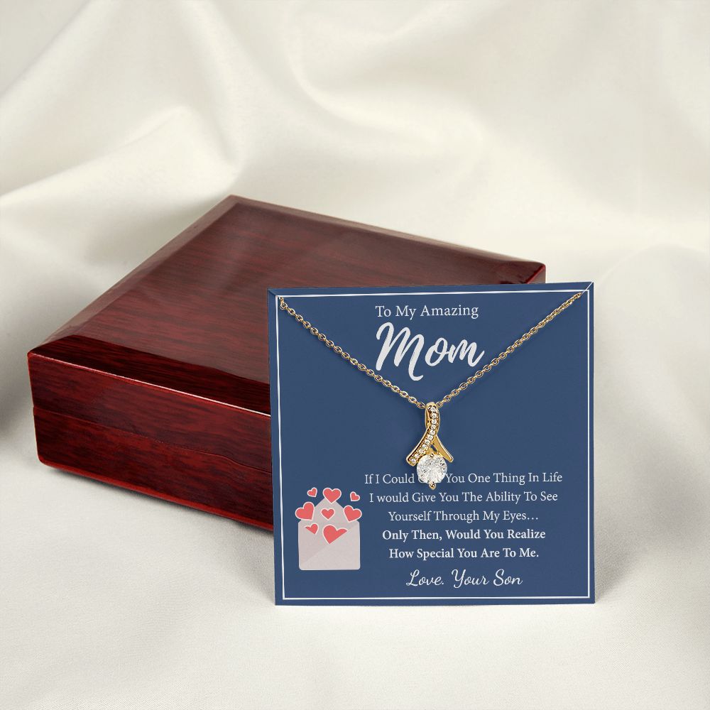 Mom Necklace Gifts for Mom from Daughter to Mom Gifts for Mothers Day from Daughter, To My Mom Necklace from Daughter to Mom Birthday Gifts Necklace with Message Card and Gift Box2238 Alluring Beauty Necklace