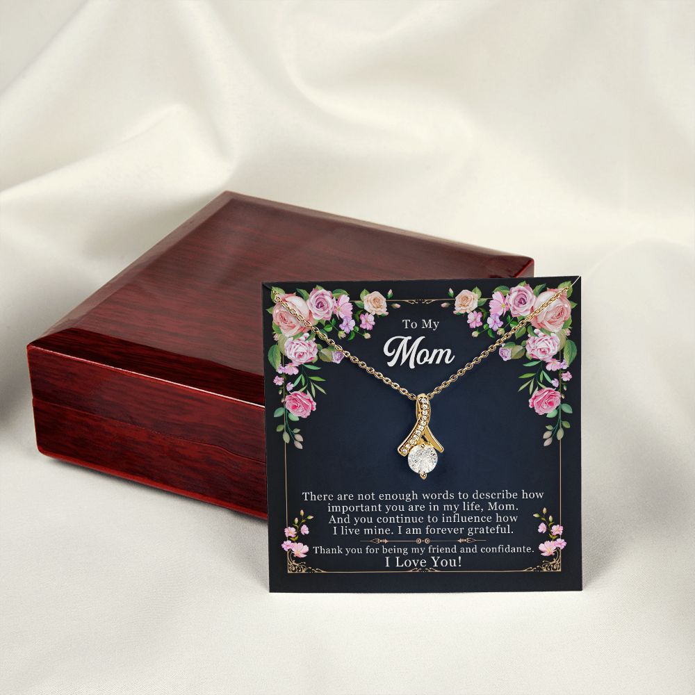 To My Mom Necklace Pendant Gift From Daughter Thank You For Being My Friend And Confidant With Message Card Gift For Mom Alluring Beauty Necklace