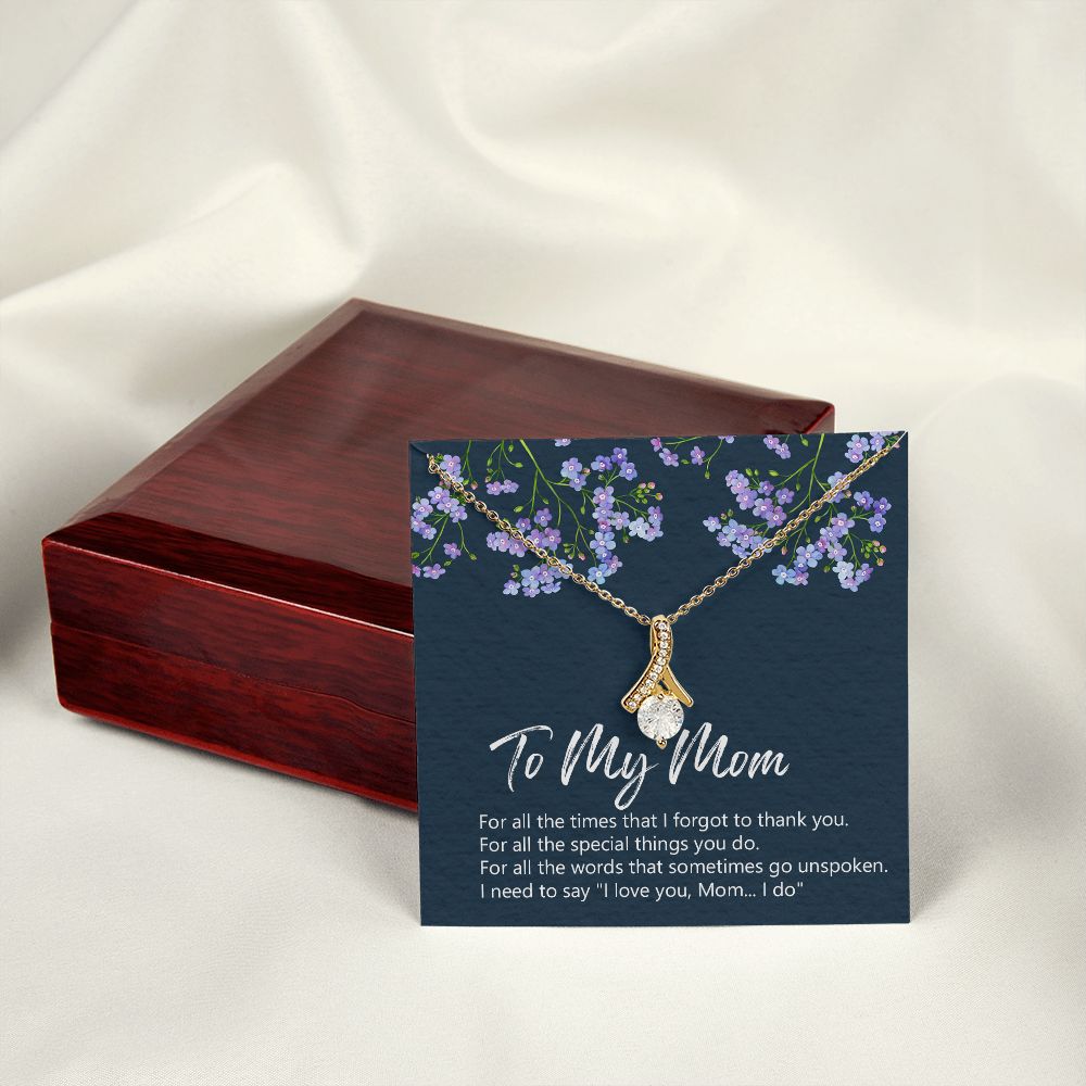 To My Mom Necklace Jewelry Gift, Birthday Gift For Mom, Mother's Day Gift For Mom, Message Card Jewelry Gift For Mom, Meaningful Mom Gift Alluring Beauty Necklace