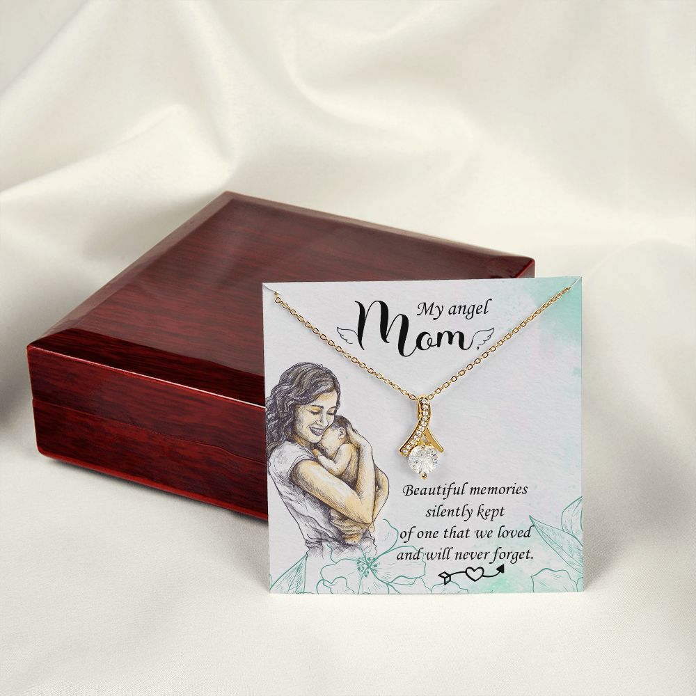 To My Mom Mother My Angel Necklace Pendant Gift From Daughter Beautiful Memories With Message Card Gift For Mom Alluring Beauty Necklace