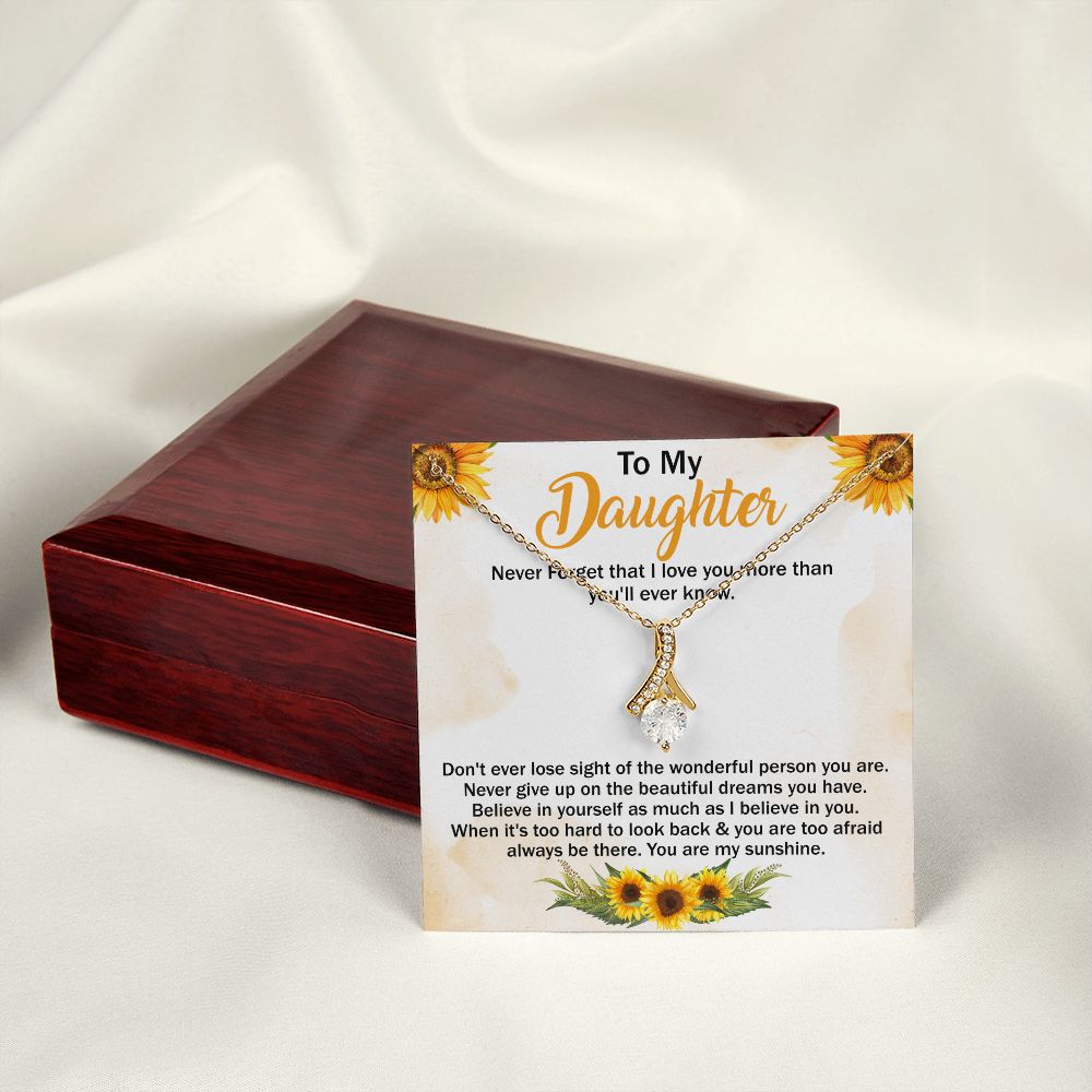 Mother Daughter Gift Ideas, To My Daughter Gift Necklace from Mom, Jewelry Pendant Present for Daughter, Birthday Christmas Gift Graduation Gifts for Daughters, Mother and Daughter Necklace 29 Alluring Beauty Necklace