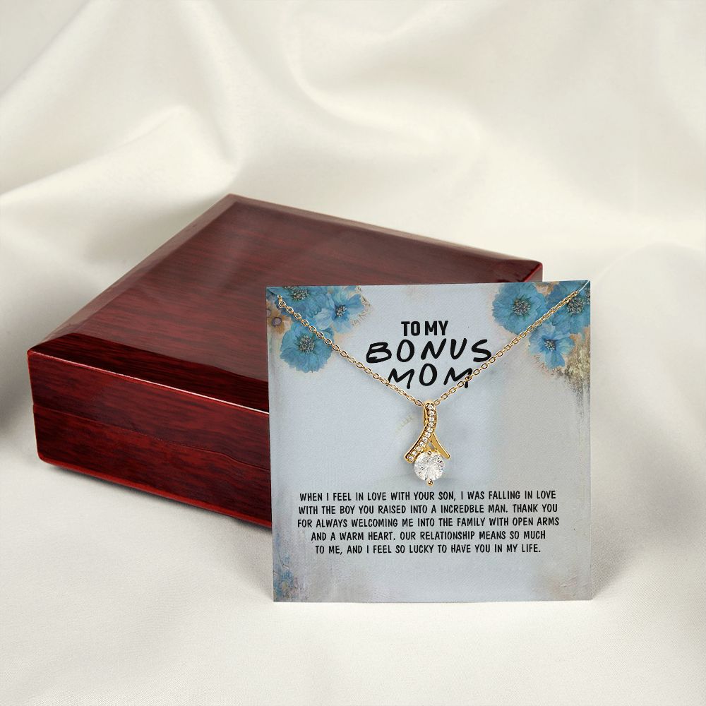 Mother Daughter Necklace as Daughter Gift from Mom, Mom Necklace as Christmas Gift for Mom from Son, Birthday Gift for Mother in Law Necklace, Bonus Mom Gifts for Step Mom Necklace4 Alluring Beauty Necklace