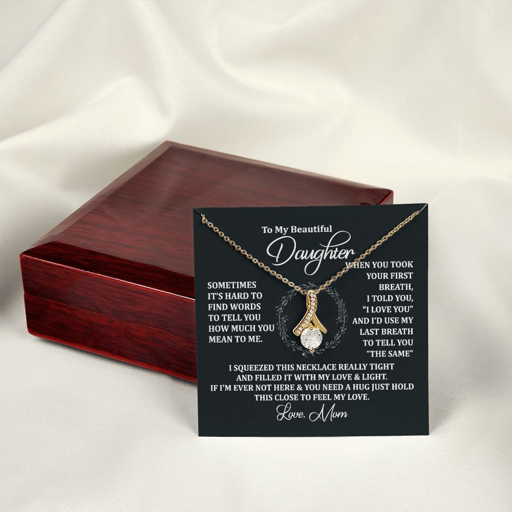 Mother Daughter Gift Ideas, To My Daughter Gift Necklace from Mom, Jewelry Pendant Present for Daughter, Birthday Christmas Gift Graduation Gifts for Daughters, Mother and Daughter Necklace 2135 Alluring Beauty Necklace