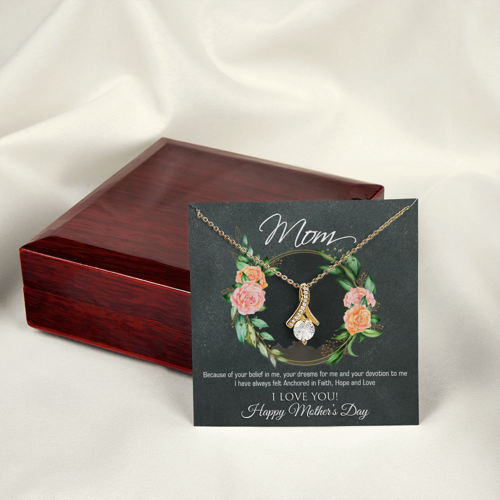 To My Mom Flower Necklace Pendant Gift From Daughter Your Belief In Me With Message Card Gift For Mom Alluring Beauty Necklace