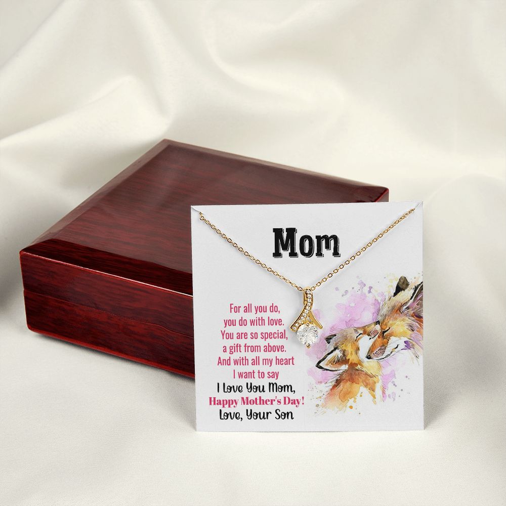Mom Necklace Gifts for Mom from Daughter to Mom Gifts for Mothers Day from Daughter, To My Mom Necklace from Daughter to Mom Birthday Gifts Necklace with Message Card and Gift Box2241 Alluring Beauty Necklace