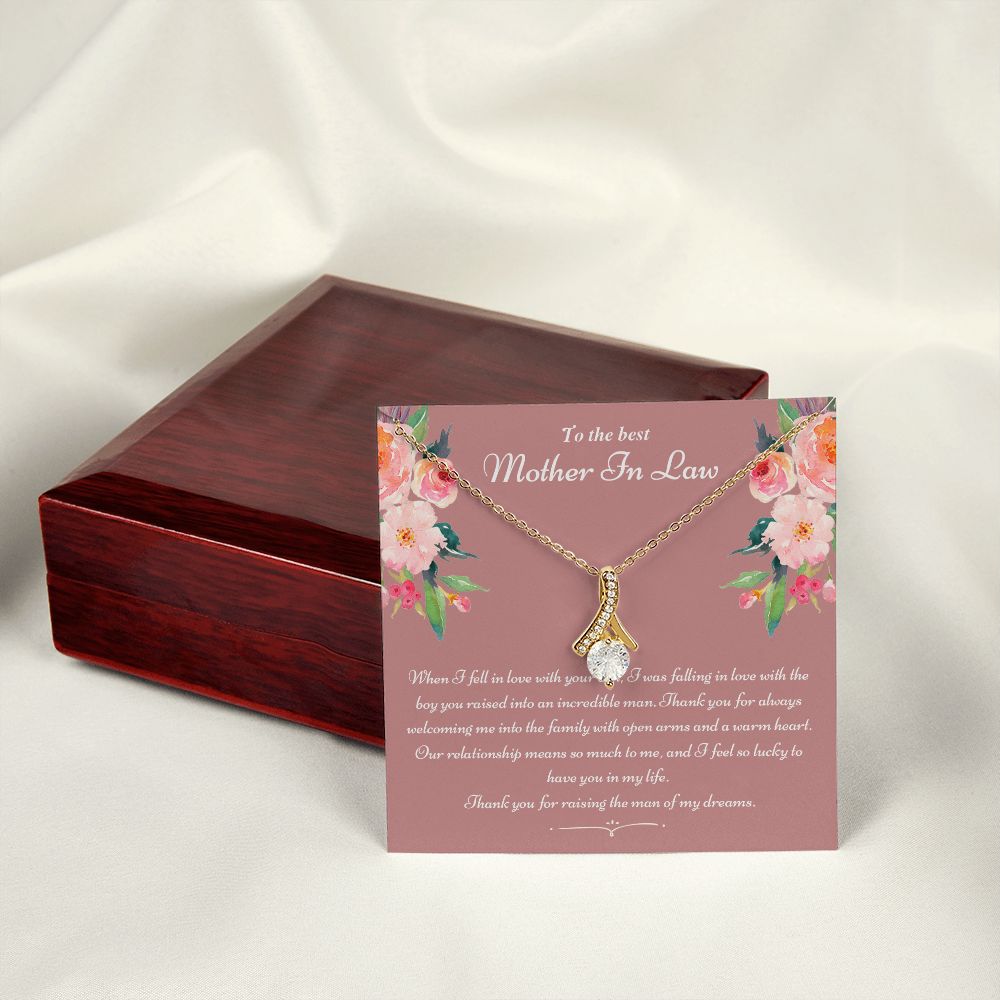 To The Best Mother In Law Gifts, Love Knot Necklace, Mother's Day Necklace Gifts Alluring Beauty Necklace