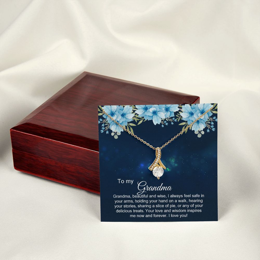 To My Grandma Necklace, Gift for Grandmother Necklace, Mothers Day Gift For Grandma Nana, Grandma Jewelry From Grandchildren GrandKids , Jewelry Box Gift For Grandma Grandmother2 Alluring Beauty Necklace