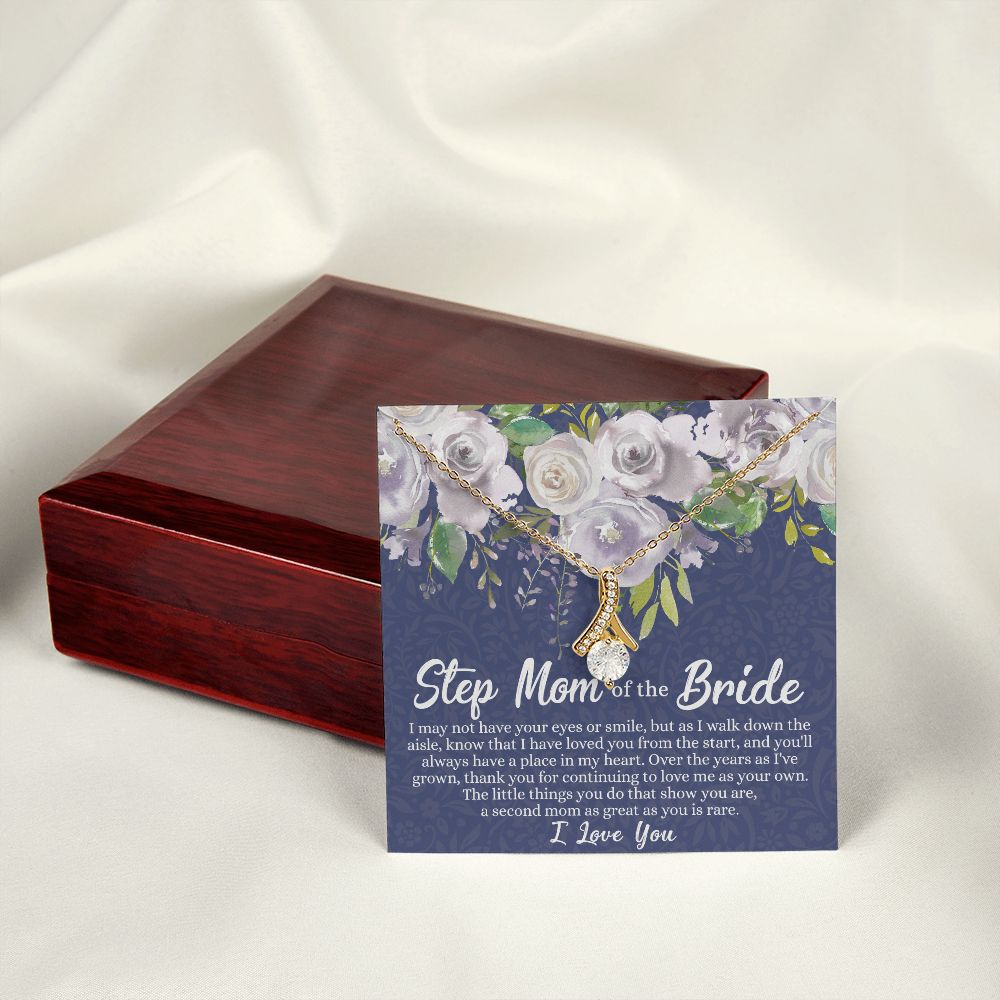 To My Stepmother of the Bride Necklace, Stepmother of the Bride Gifts Idea, Necklace for Stepmom of the Bride Gifts, Wedding Gifts for Stepmom, Gifts for Step Mother of the Bride Alluring Beauty Necklace